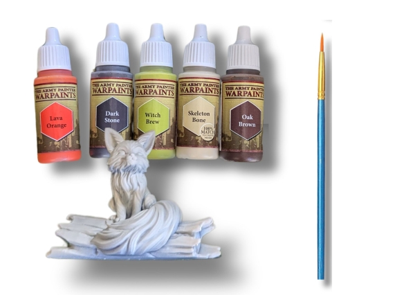 Pack figurine initiation complet peinture pinceau et figurine renard résine