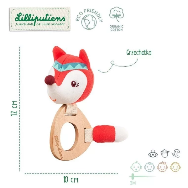 Lilliputiens Hochet avec dentition en bois Alice