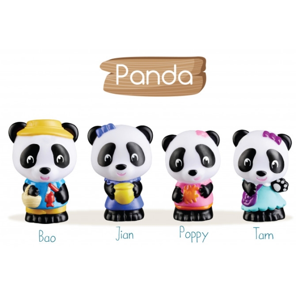 4 personnages famille PANDA Klorofil