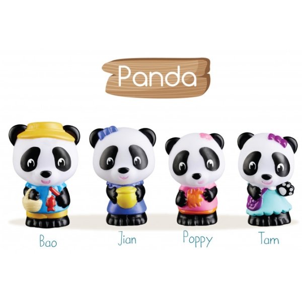 4 personnages famille PANDA Klorofil