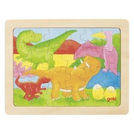 Goki Puzzle en bois aux couleurs variées 24 pièces