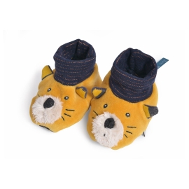 MOULIN ROTY LES MOUSTACHES LULU CHAUSSONS JAUNES (0 À 6 MOIS)