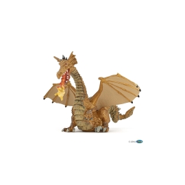 Dragon or avec flamme