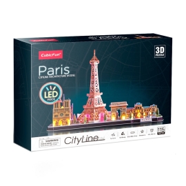 3d LED lighting puzzle: CityLine Paris CubicFun