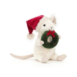 merry mouse with wreath