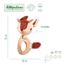 Lilliputiens Hochet avec dentition en bois Stella