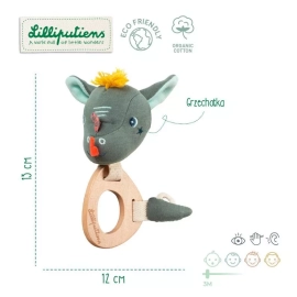Lilliputiens Hochet avec dentition en bois Dragon Joe