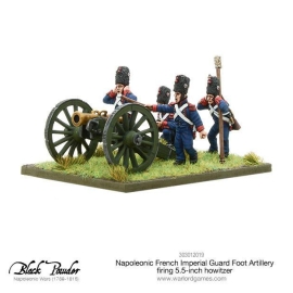 Napoleonic French Imperial Guard Foot Artillery firing howitzer